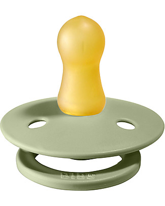 Bibs Bibs Colour Pacifier - Sage - Natural Rubber Teat - Made in Denmark - with Light Round Shield - BPA & PVC Free Dummies & Soothers