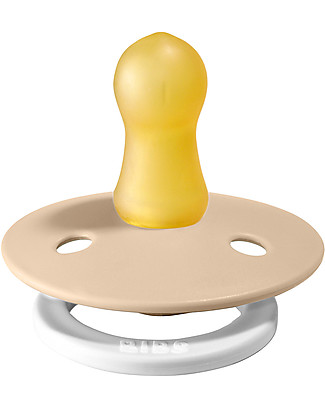Bibs Bibs Night Pacifier - Vanilla Night - Natural Rubber Teat - Made in Denmark - with Light Round Shield - BPA & PVC Free Dummies & Soothers