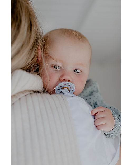 BIBS Boheme Pacifier - Round Nipple in Latex - Dusty Blue - BPA & PVC Free Dummies & Soothers