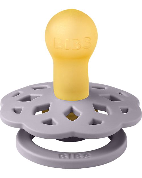 BIBS Boheme Pacifier - Round Nipple in Latex - Fossil Grey - BPA & PVC Free Dummies & Soothers