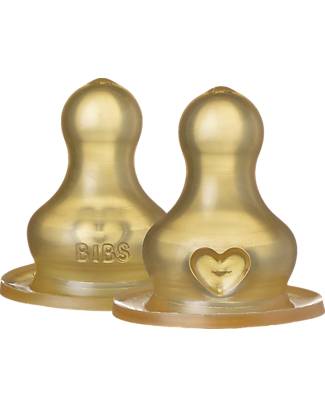 BIBS Bottle Nipple - 2 Pack - Slow Flow - Anti-colic - Natural Rubber Latex Teats