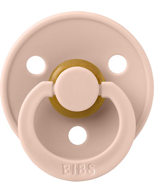 BIBS Colour Pacifier - Anatomical Nipple in Latex - Blush - BPA & PVC Free Dummies & Soothers