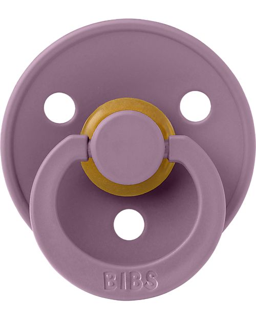 BIBS Colour Pacifier - Anatomical Nipple in Latex - Set of 2 - Fossil Grey and Mauve - BPA & PVC Free Dummies & Soothers