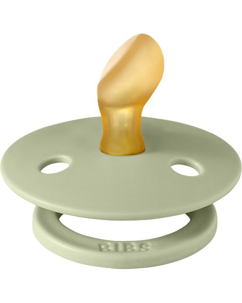 BIBS Colour Pacifier - Anatomical Nipple in Latex - Set of 2 - Ivory and Sage - BPA & PVC Free Dummies & Soothers