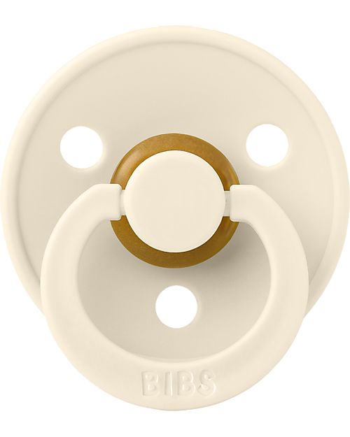 BIBS Colour Pacifier - Anatomical Nipple in Latex - Set of 2 - Ivory and Sage - BPA & PVC Free Dummies & Soothers