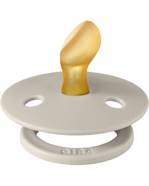 BIBS Colour Pacifier - Anatomical Nipple in Latex - Set of 2 - Sand and Iron - BPA & PVC Free Dummies & Soothers