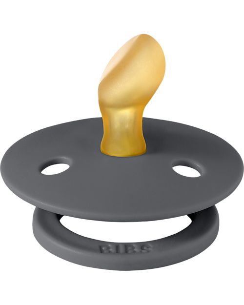 BIBS Colour Pacifier - Anatomical Nipple in Latex - Set of 2 - Sand and Iron - BPA & PVC Free Dummies & Soothers