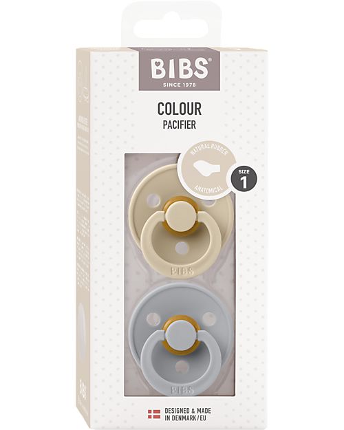 BIBS Colour Tétine - 2 Pack - Taille 2 - Tour - Vanilla/Cloud