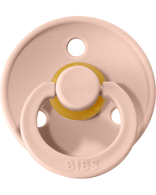 BIBS Colour Pacifier - Round Nipple in Latex - Blush - BPA & PVC Free Dummies & Soothers