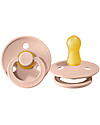 BIBS Colour Pacifier - Round Nipple in Latex - Blush - BPA & PVC Free Dummies & Soothers