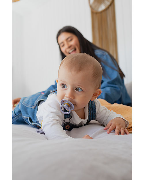 BIBS Colour Pacifier - Round Nipple in Latex - Fossil Grey - BPA & PVC Free Dummies & Soothers