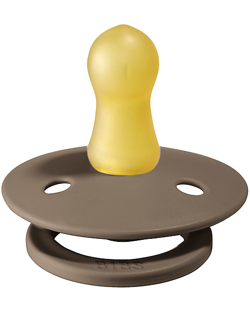 BIBS Colour Pacifier - Round Nipple in Latex - Set of 2 - Dark Oak and Dark Oak - BPA & PVC Free Dummies & Soothers