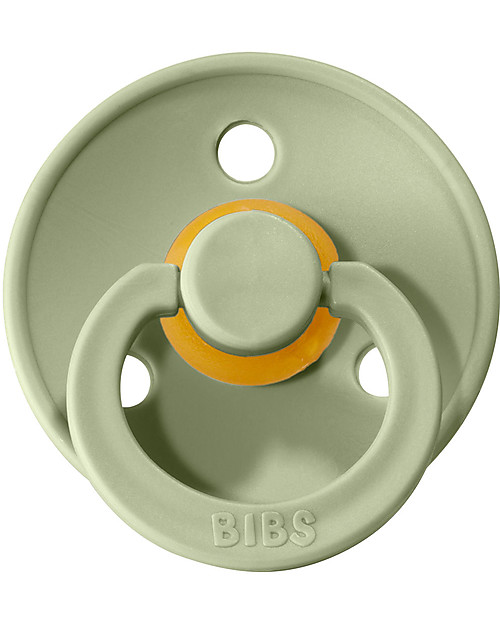 BIBS Colour Pacifier - Round Nipple in Latex - Set of 2 - Ivory and Sage - BPA & PVC Free Dummies & Soothers