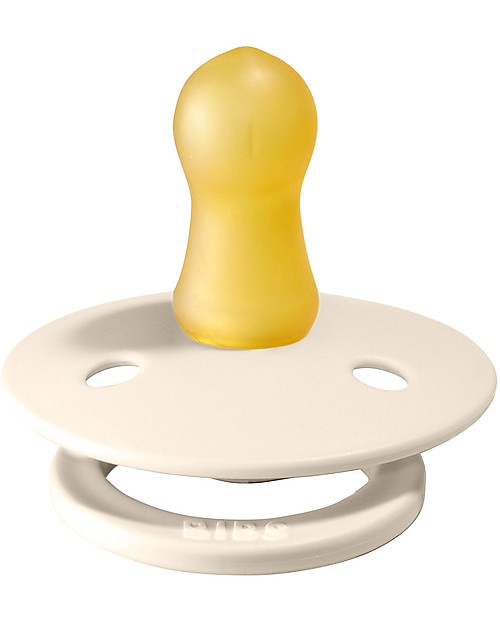 BIBS Colour Pacifier - Round Nipple in Latex - Set of 2 - Ivory and Sage - BPA & PVC Free Dummies & Soothers