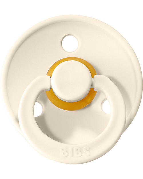 BIBS Colour Pacifier - Round Nipple in Latex - Set of 2 - Ivory and Sage - BPA & PVC Free Dummies & Soothers