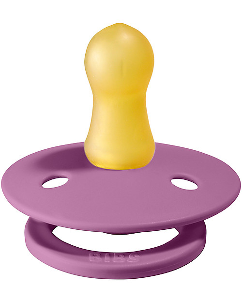 BIBS Colour Pacifier - Round Nipple in Latex - Set of 2 - Lavender and Baby Pink - BPA & PVC Free Dummies & Soothers