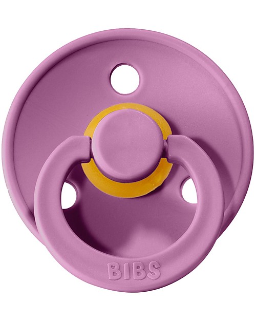 BIBS Colour Pacifier - Round Nipple in Latex - Set of 2 - Lavender and Baby Pink - BPA & PVC Free Dummies & Soothers