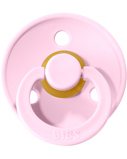 BIBS Colour Pacifier - Round Nipple in Latex - Set of 2 - Lavender and Baby Pink - BPA & PVC Free Dummies & Soothers