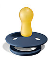 BIBS Colour Pacifier - Round Nipple in Latex - Set of 2 - Sky Blue and Steel Blue - BPA & PVC Free Dummies & Soothers