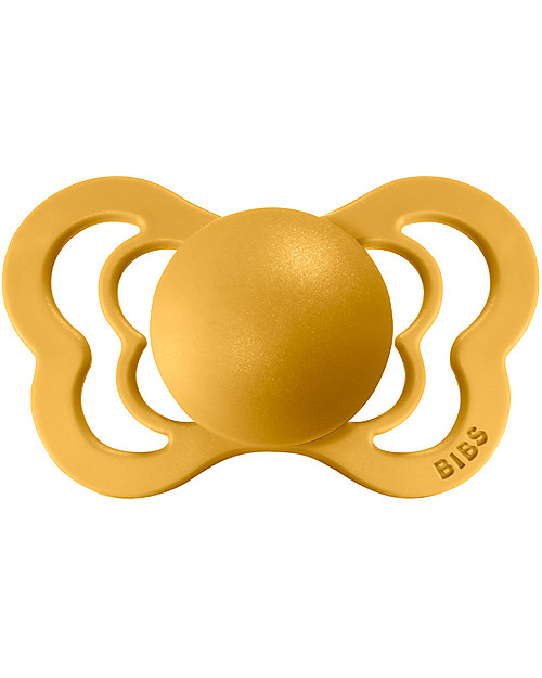BIBS Couture Pacifier - Anatomical Nipple in Latex - Set of 2 - Honey Bee and Olive - BPA & PVC Free Dummies & Soothers