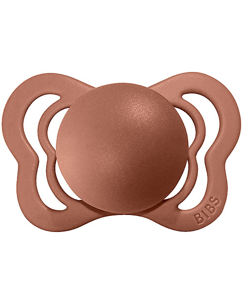 BIBS Couture Pacifier - Anatomical Nipple in Latex - Set of 2 - Peach and Woodchuck - BPA & PVC Free Dummies & Soothers
