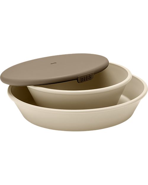 BIBS Dinner Set - Vanilla - Flat Plate + Bowl with Lid Meal Sets