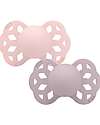 BIBS Infinity Pacifier - Anatomical Nipple in Silicone - Set of 2 - Blossom/Dusky Lilac - No PBA and PVC! Dummies & Soothers