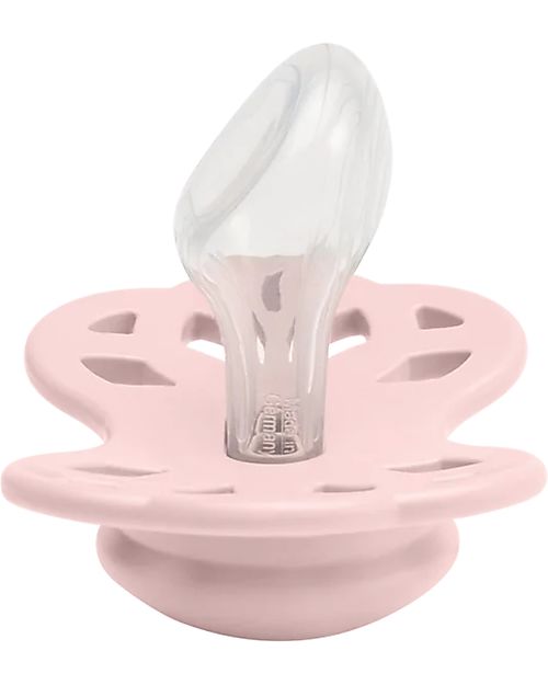 BIBS Infinity Pacifier - Anatomical Nipple in Silicone - Set of 2 - Blossom/Dusky Lilac - No PBA and PVC! Dummies & Soothers