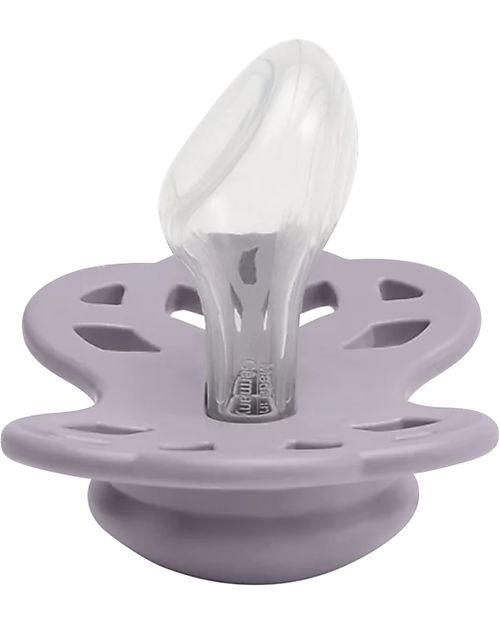 BIBS Infinity Pacifier - Anatomical Nipple in Silicone - Set of 2 - Fossil Grey/Mauve - No PBA and PVC! Dummies & Soothers