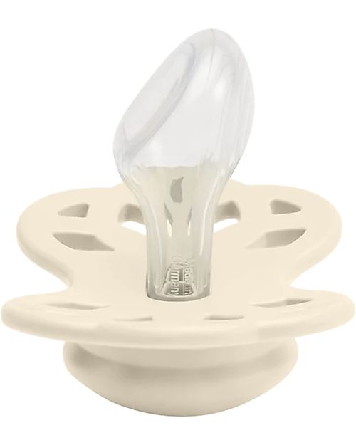 BIBS Infinity Pacifier - Anatomical Nipple in Silicone - Set of 2 - Ivory/Blush - No PBA and PVC! Dummies & Soothers