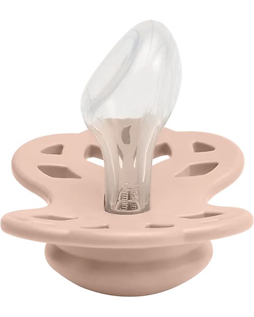 BIBS Infinity Pacifier - Anatomical Nipple in Silicone - Set of 2 - Ivory/Blush - No PBA and PVC! Dummies & Soothers