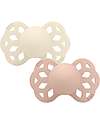 BIBS Infinity Pacifier - Anatomical Nipple in Silicone - Set of 2 - Ivory/Blush - No PBA and PVC! Dummies & Soothers
