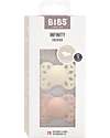 BIBS Infinity Pacifier - Anatomical Nipple in Silicone - Set of 2 - Ivory/Blush - No PBA and PVC! Dummies & Soothers