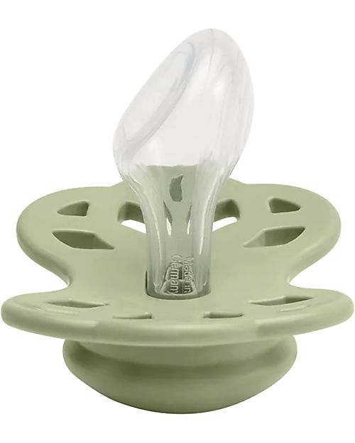 BIBS Infinity Pacifier - Anatomical Nipple in Silicone - Set of 2 - Ivory/Sage - No PBA and PVC! Dummies & Soothers