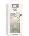 BIBS Infinity Pacifier - Anatomical Nipple in Silicone - Set of 2 - Ivory/Sage - No PBA and PVC! Dummies & Soothers