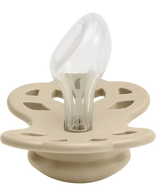 BIBS Infinity Pacifier - Anatomical Nipple in Silicone - Set of 2 - Vanilla/Peach - No PBA and PVC! Dummies & Soothers