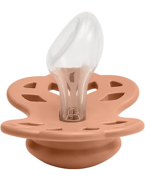 BIBS Infinity Pacifier - Anatomical Nipple in Silicone - Set of 2 - Vanilla/Peach - No PBA and PVC! Dummies & Soothers