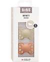 BIBS Infinity Pacifier - Anatomical Nipple in Silicone - Set of 2 - Vanilla/Peach - No PBA and PVC! Dummies & Soothers