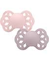 BIBS Infinity Pacifier - Symmetrical Nipple in Silicone - Set of 2 - Blossom/Dusky Lilac - No PBA and PVC! Dummies & Soothers