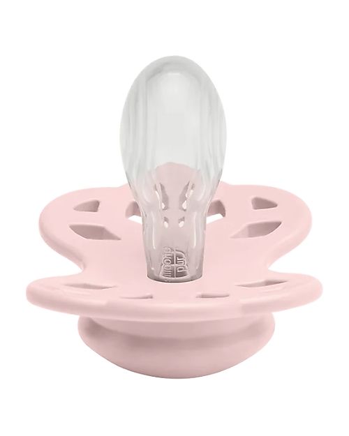 BIBS Infinity Pacifier - Symmetrical Nipple in Silicone - Set of 2 - Blossom/Dusky Lilac - No PBA and PVC! Dummies & Soothers