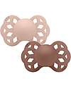 BIBS Infinity Pacifier - Symmetrical Nipple in Silicone - Set of 2 - Blush/Woodchuck - No PBA and PVC! Dummies & Soothers