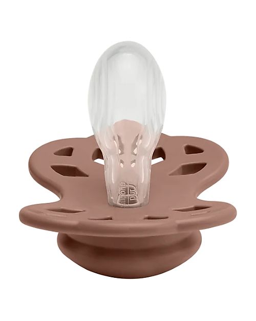 BIBS Infinity Pacifier - Symmetrical Nipple in Silicone - Set of 2 - Blush/Woodchuck - No PBA and PVC! Dummies & Soothers