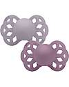 BIBS Infinity Pacifier - Symmetrical Nipple in Silicone - Set of 2 - Fossil Grey/Mauve - No PBA and PVC! Dummies & Soothers