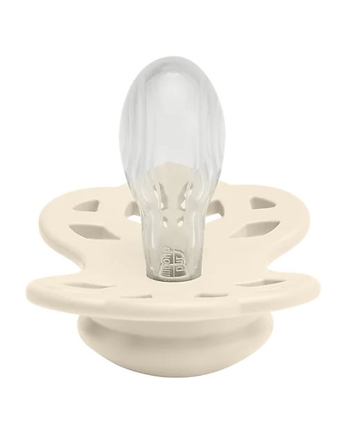 BIBS Infinity Pacifier Symmetrical Nipple in Silicone Set of 2 Ivory/Sage No PBA and PVC