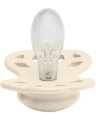 BIBS Infinity Pacifier - Symmetrical Nipple in Silicone - Set of 2 - Ivory/Sage - No PBA and PVC! Dummies & Soothers