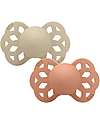 BIBS Infinity Pacifier - Symmetrical Nipple in Silicone - Set of 2 - Vanilla/Peach - No PBA and PVC! Dummies & Soothers