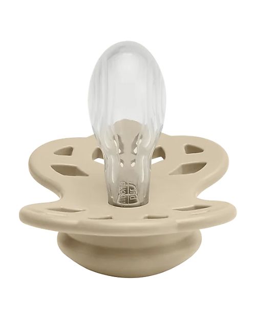 BIBS Infinity Pacifier - Symmetrical Nipple in Silicone - Set of 2 - Vanilla/Peach - No PBA and PVC! Dummies & Soothers