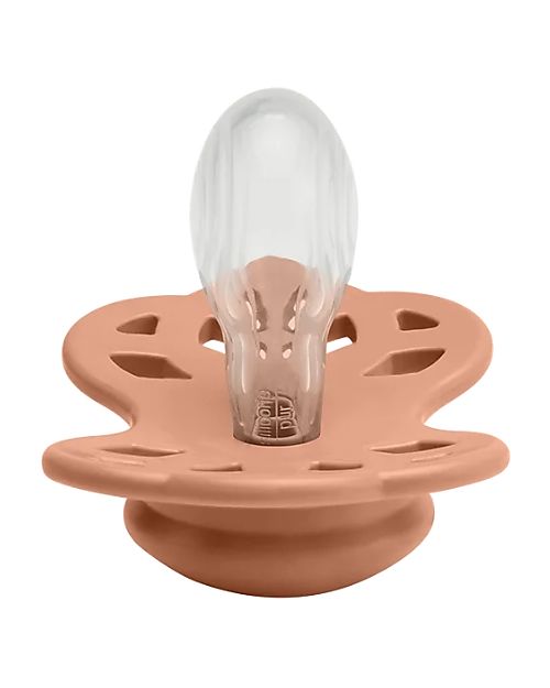 BIBS Infinity Pacifier - Symmetrical Nipple in Silicone - Set of 2 - Vanilla/Peach - No PBA and PVC! Dummies & Soothers