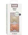 BIBS Infinity Pacifier - Symmetrical Nipple in Silicone - Set of 2 - Vanilla/Peach - No PBA and PVC! Dummies & Soothers