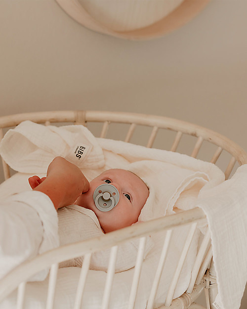 BIBS Muslin Swaddle Blanket 100% GOTS Cotton - Ivory - 120x120cm Muslin Swaddle